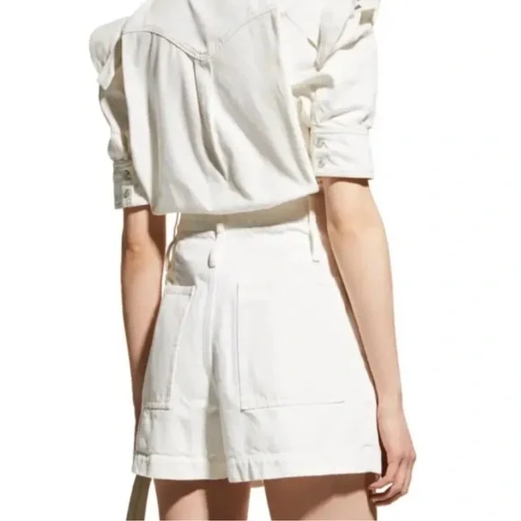 Zadig Voltaire white denim Jacket button down shirt Top L - Picture 8 of 10